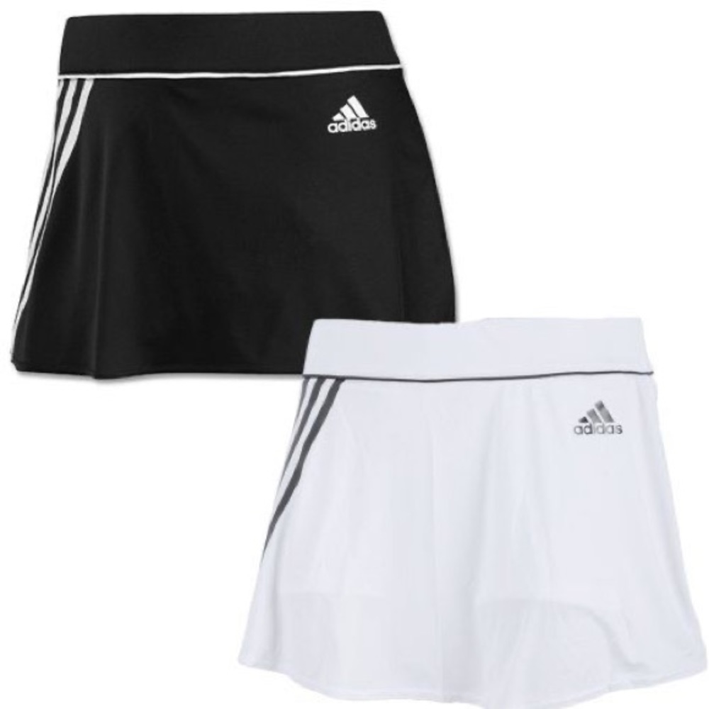 Adidas Black Tennis Skirt w White Stripes on Side